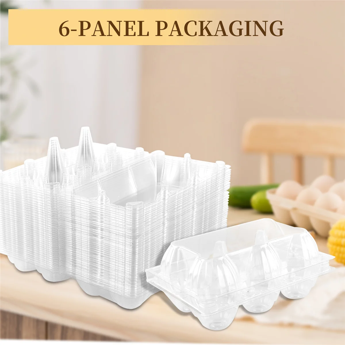 

JHD 36Pcs Egg Cartons Clear Plastic Egg Holder Storage Container Egg Tray for Family Pasture,Refrigerator Storage,6 Grids