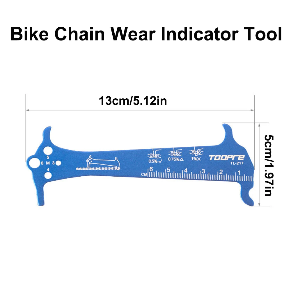 Bicycle Chain Checker Aluminum Alloy Bicycle Chain Wear Indicator Ruler Repair Tool Bicycle Chain Gauge Measurement Repair Tool