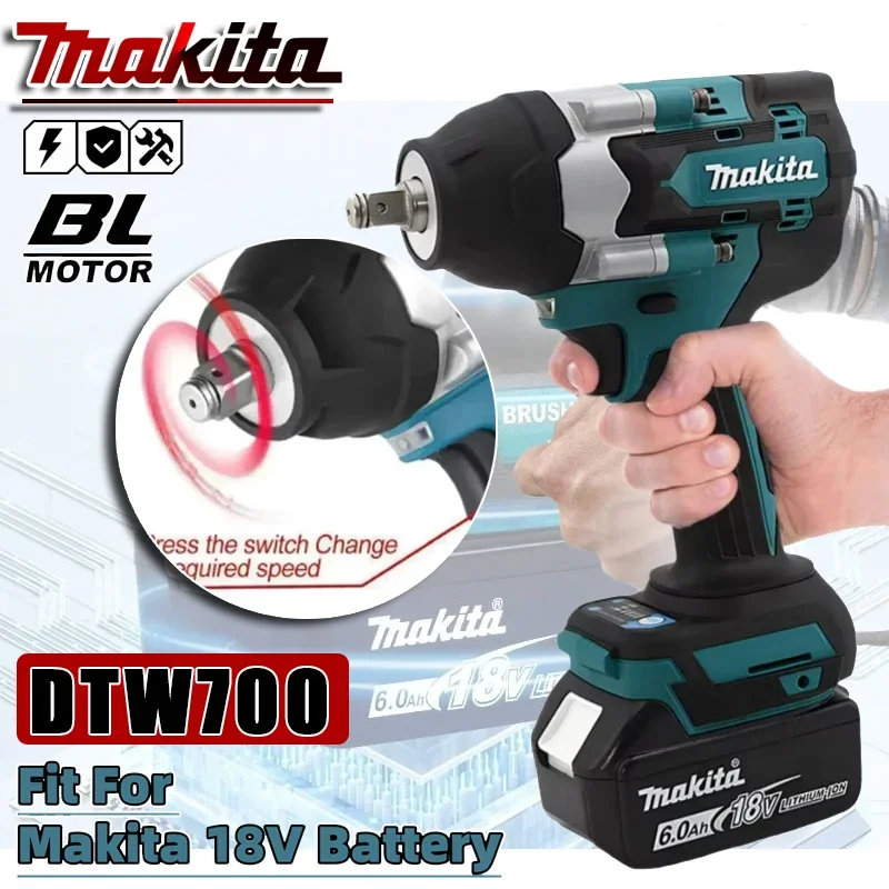 

Makita Electric Wrench DTW700 Brushless Multi functional Rechargeable Lithium Battery Auto Repair High Torque Impact Wrench