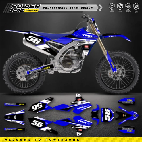 Imagen 2 del producto PowerZone, fondos gráficos de equipo personalizados, calcomanías, Kit de pegatinas para YAMAHA 14-18 YZ250F 15-18 YZ250FX WRF250 14-17 YZ450F