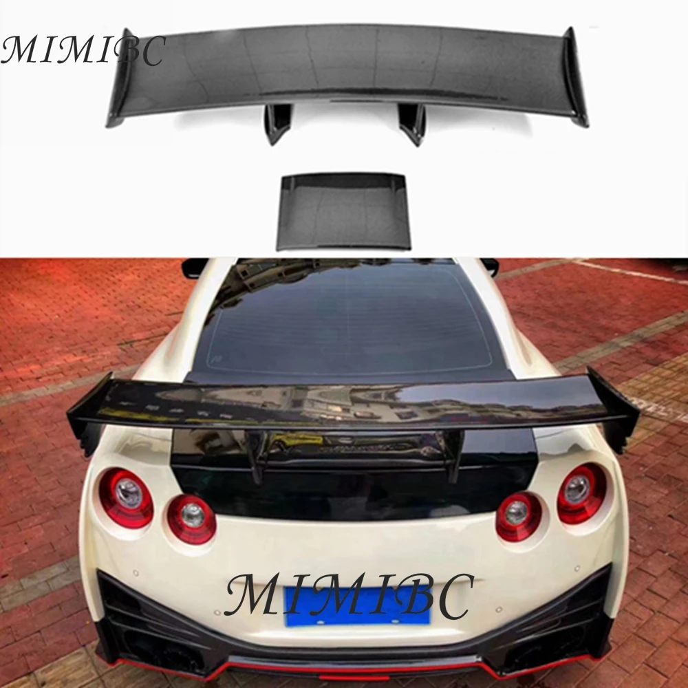 FOR Nissan GTR R35 2009-2020 High Quality Real Carbon Fiber Car Rear Wing Trunk Lip Spoiler Cooperate With The LED