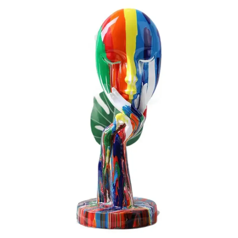 

Modern simple mask woman living room TV cabinet wine cabinet study abstract sculpture head art ornament soft decoration