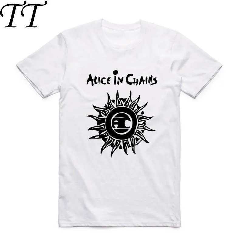 

Asian Size Men And Women Print Alice In Chains Sun Fashion T Shirt O-Neck Short Sleeve Summer Heavy Metal Band T-shirt HCP987