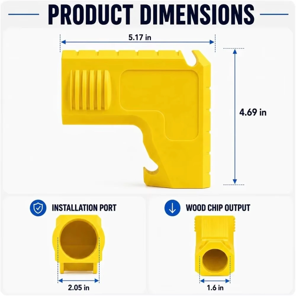2.05Inch Table Saw Sawdust Collection Adapter for Woodworking DIY Projects Snap-on  Interface Dust Extraction Adapter with Hook