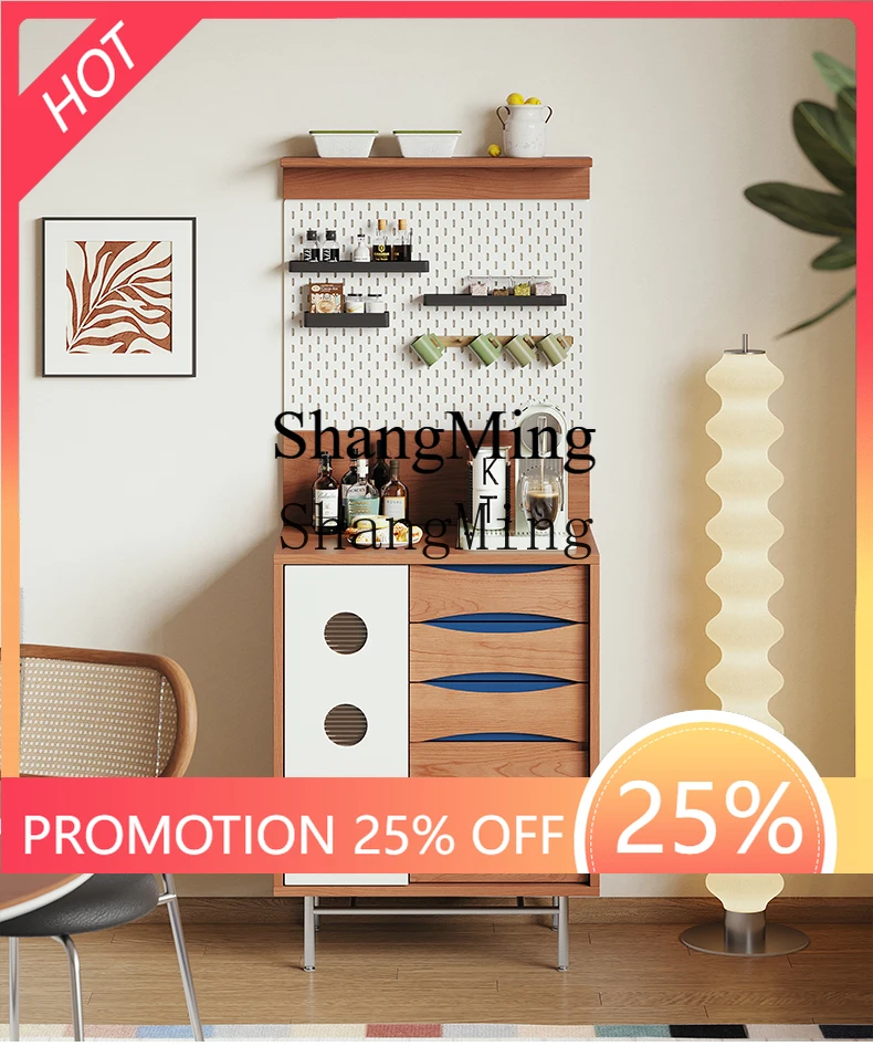 

ZYY Household Medieval Solid Wood Dining Side Cabinet Retro Tea Cabinet Living Room Wall Storage Cabinet