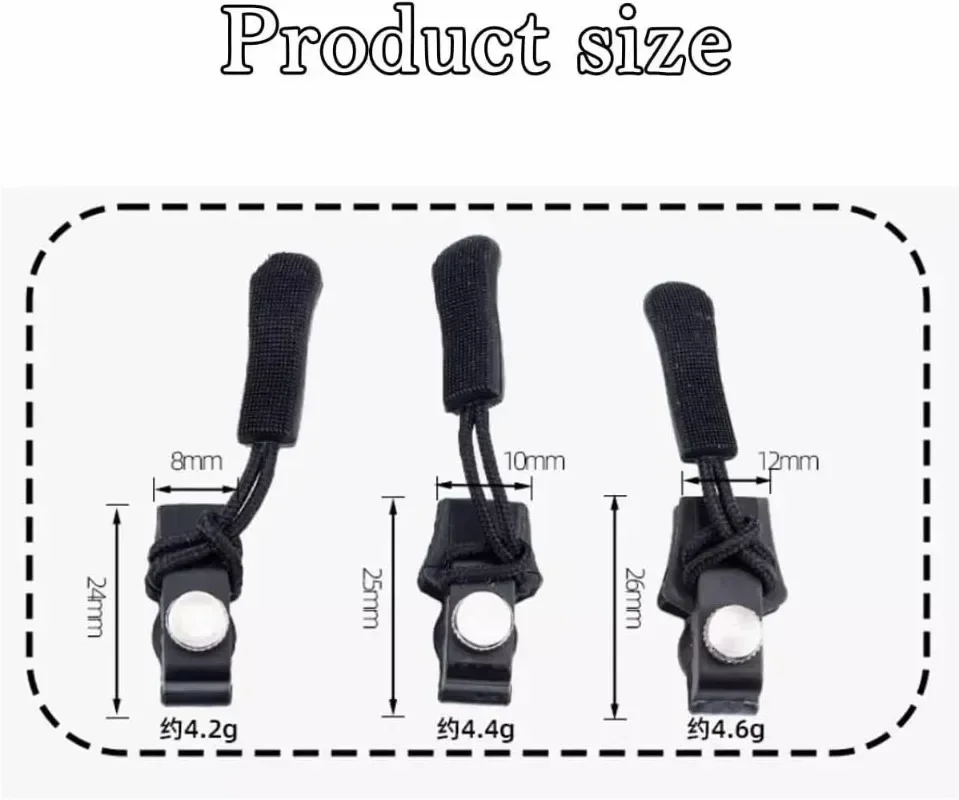6/12pcs Zipper Repair Kit Universal Instant Zipper Repair Replacement Zippers Sliding Teeth Rescue Zippers Head 3 Different Size