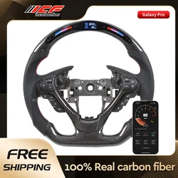 ICF 100% 리얼 탄소 섬유 맞춤형 LED 스티어링 휠, 트림 포함, 혼다 아큐라 TL /ZDX 2009-2014 용