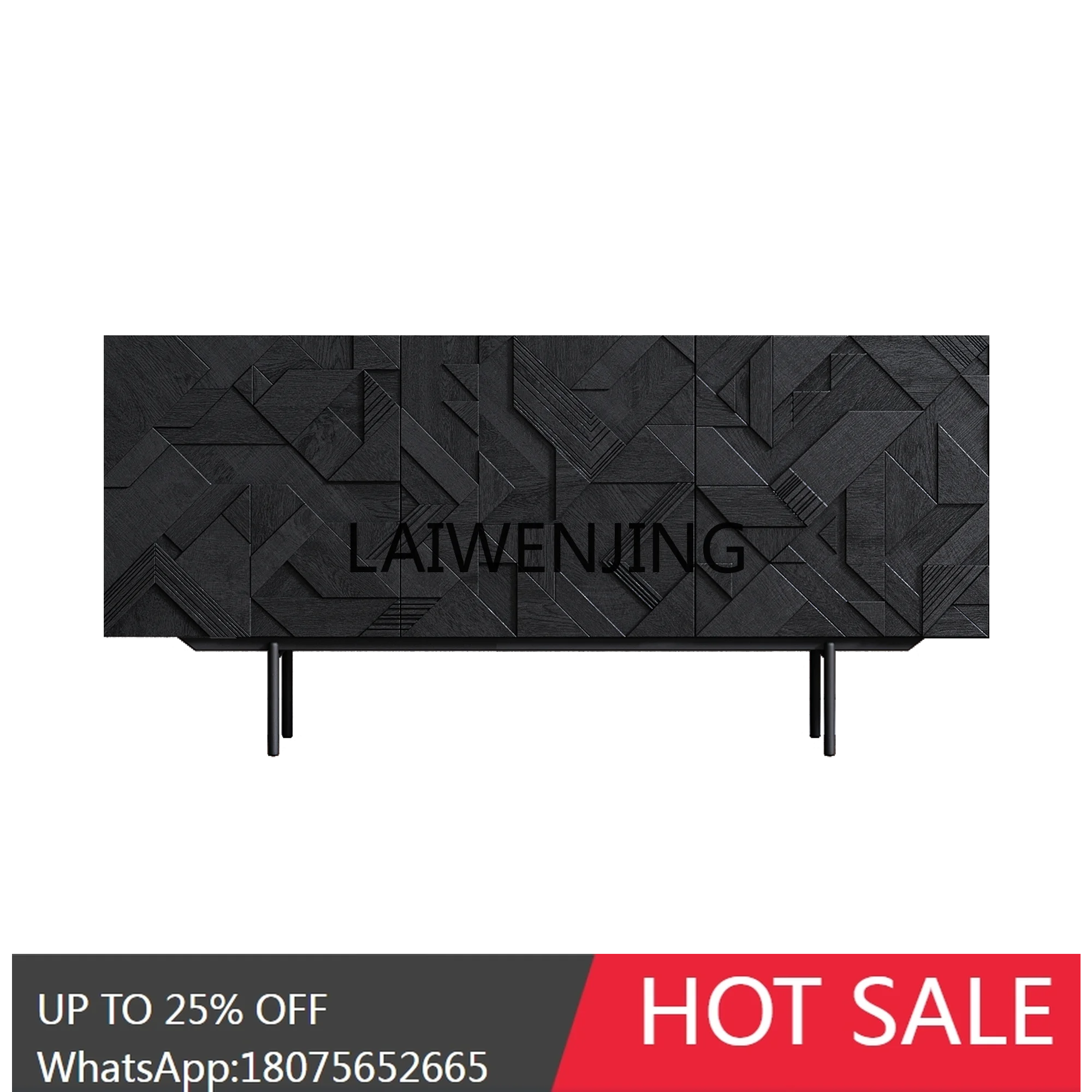 Nordic retro solid wood medieval dining side cabinet industrial style locker