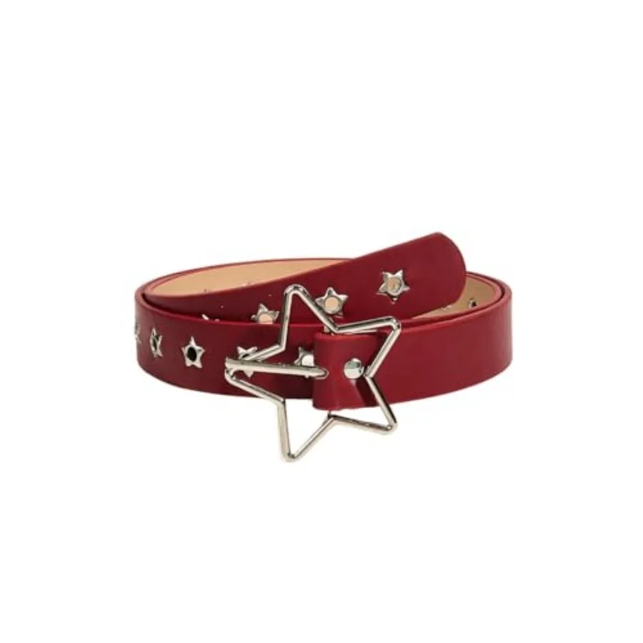 

Floerns Y2K Punk PU Leather Belt for Women Star Pattern Buckle Belt for Jeans Dress