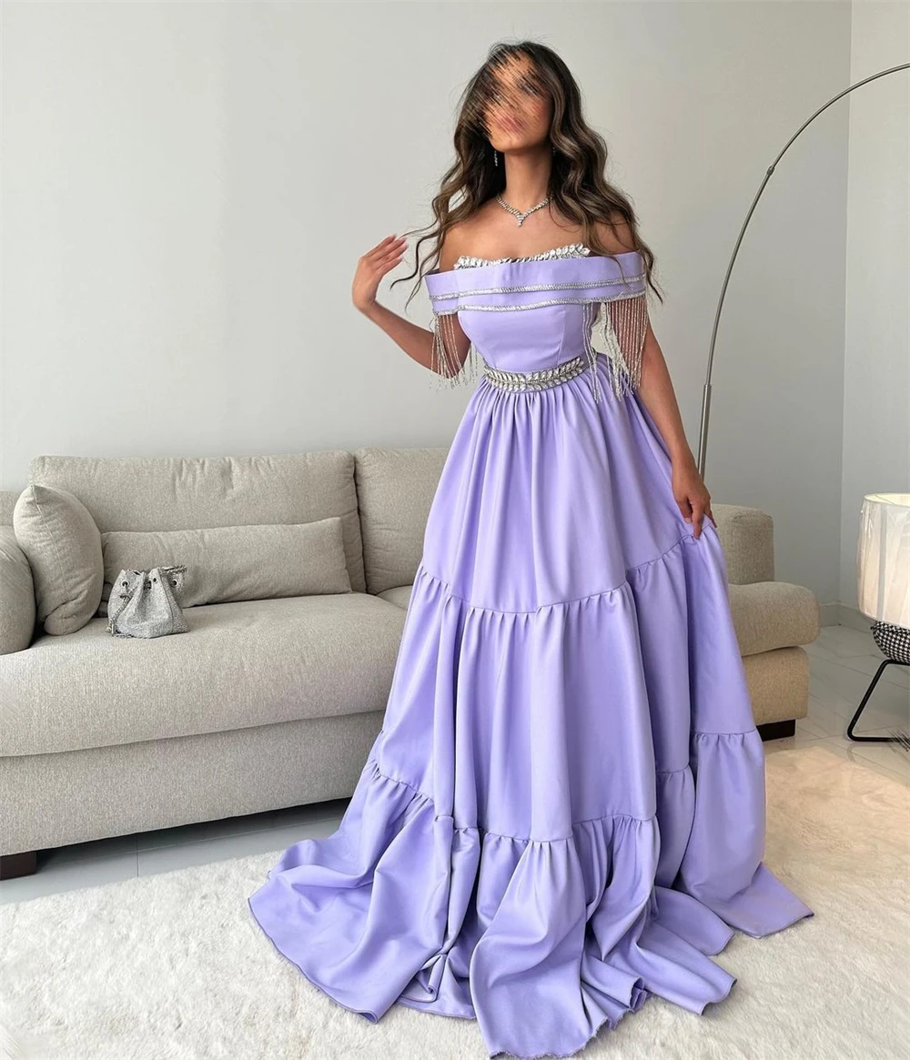 Vestido de fiesta exquisito personalizado con hombros descubiertos, vestido de noche para ocasión con lentejuelas drapeadas para quinceañeras, فسات livi