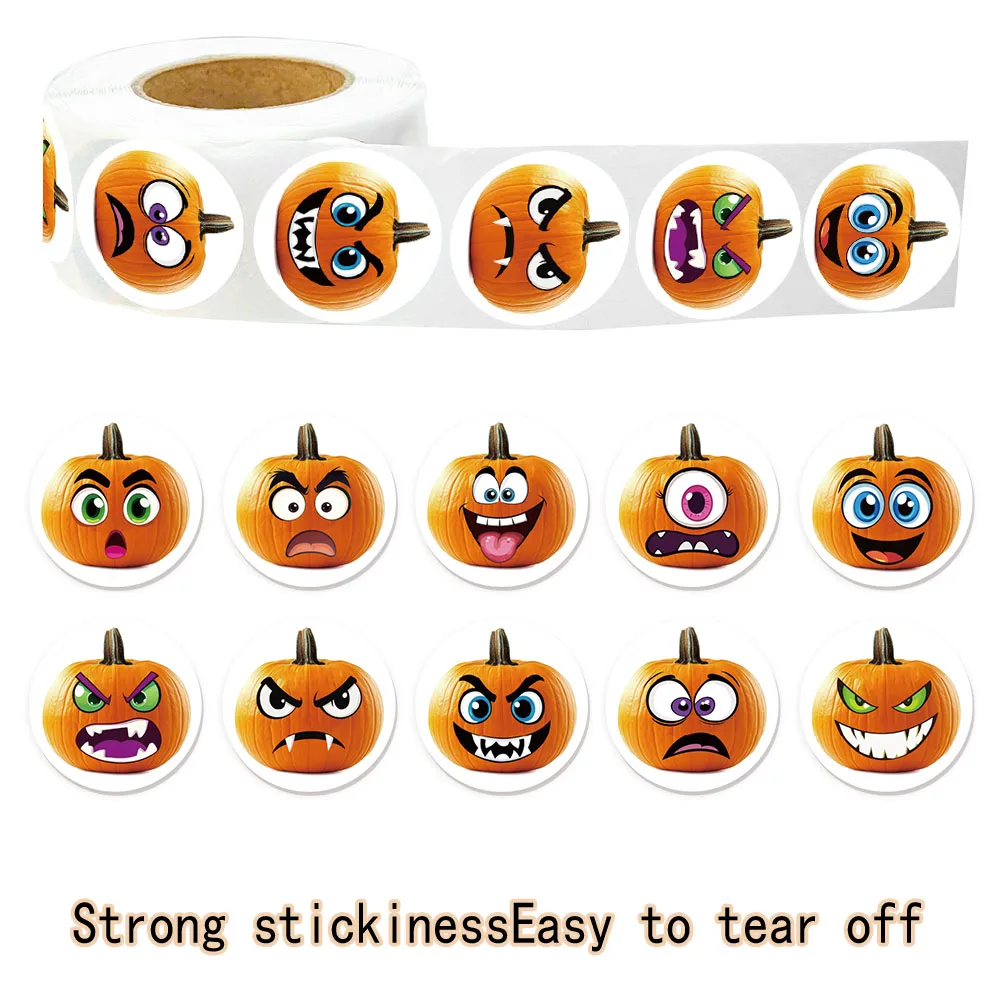 500PCS Fun and Humorous Pumpkin Stickers DIY Luggage Notebook Speaker Skateboard Water Cup Clipping Label Sealing