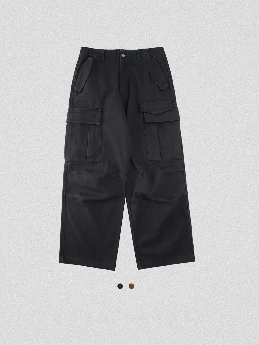 

Studio Men's Loose Straight Leg Cotton Work Trousers Long Pants Casual Comfortable Breathable Youthful Sle All Season