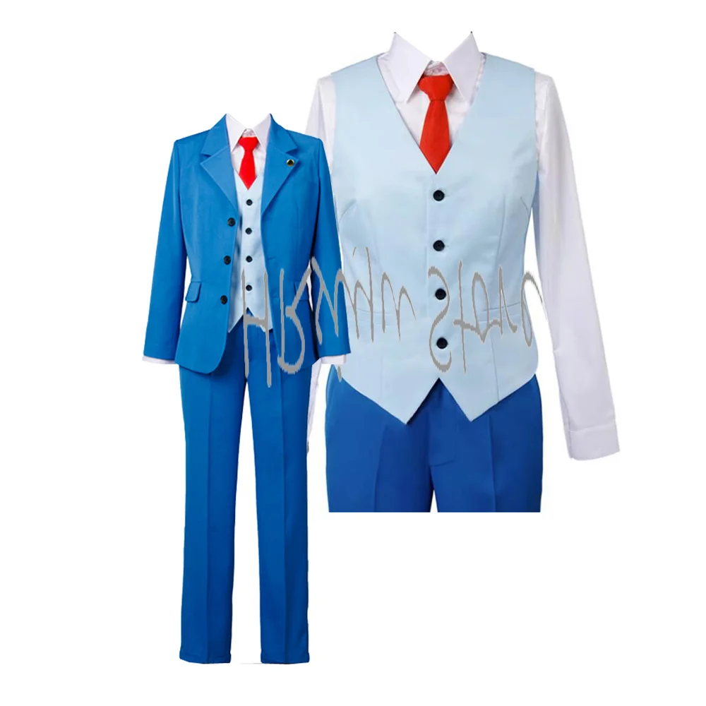

customized-Anime Blue Wright Phoenix Cosplay Costume Wright Character Adult Party Suit for Halloween New Yea