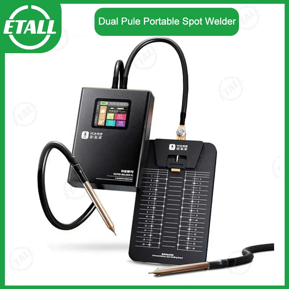 YCS Dual Pulse Spot Welder Portable Spot Welding Machine With Display For iPhone Battery Flex Cable Battery Soldering Repair