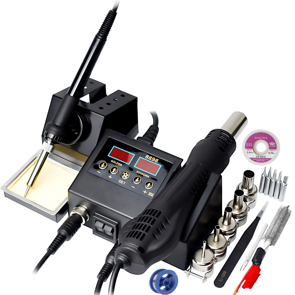 Eruntop 8898  2 in 1 Portable Soldering Station Soldering Iron Hot Air Heat Gun Welding machine Repair Rools