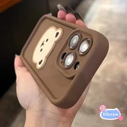 Cute Bear Casing For Samsung Galaxy A04E M13 A03 Core A02S M02 A14 A13 LIE A12 Coffee Color Silicone Case Bear Matte Back Cover