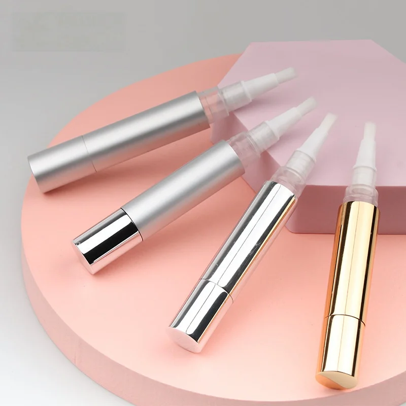 Empty 5ml Twist Pen with Brush Gold/Silver Cosmetic Container Nail Polish / Oil Pen with Brush Lip Gloss / Cuticle Oil Container