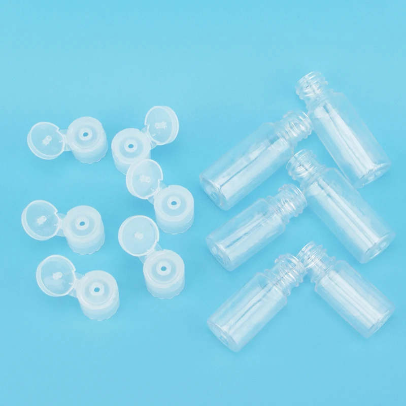 50 قطعة 10/20/30 مللي زجاجات بلاستيكية صغيرة شفافة PET أغطية قلابة حاوية السفر لوشن مكيف الشامبو