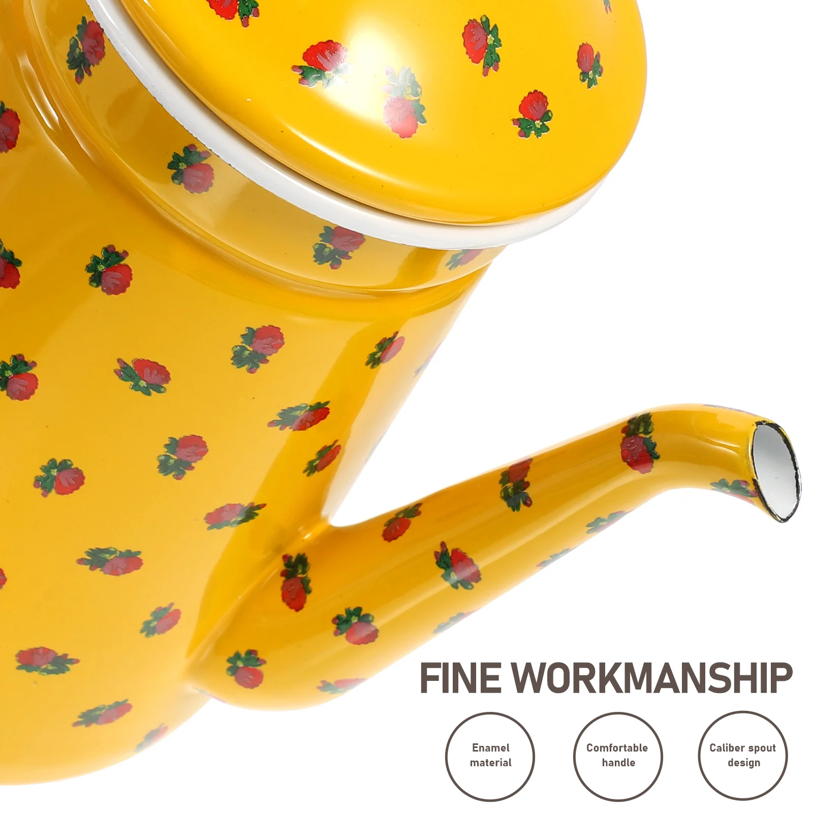

Coffee Pot Enamel Retro Kitchen Water Pot Large Capacity Portable Tea Kettle Smooth Spout Easy Clean Elegant Office Use