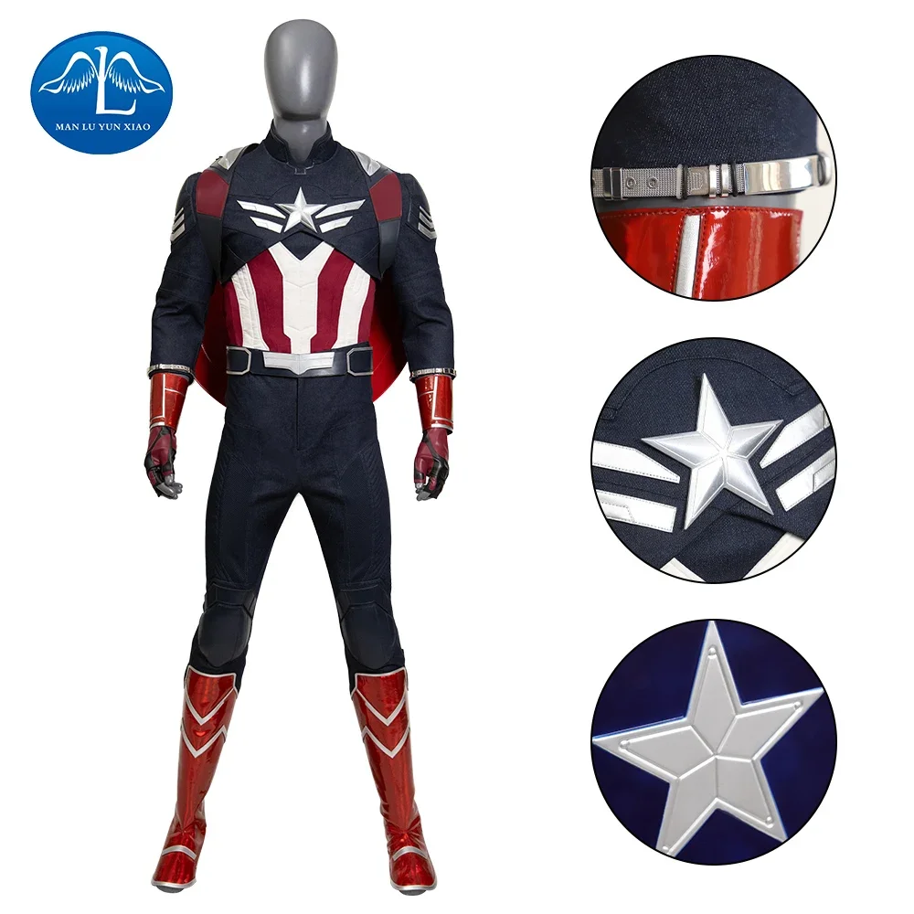 

Captain America 4 Cosplay Costume Jumpsuit and Shield Falcon Sam Wilson Bodysuit Hallowee Carnival Comiccon Masquerade