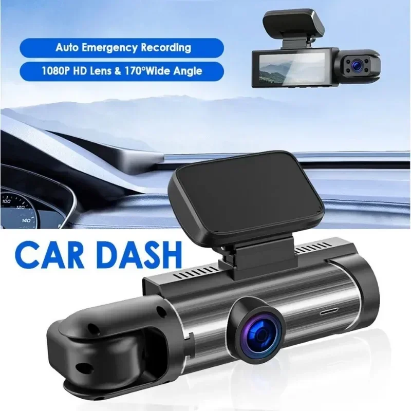 M8 Car Driving Recorder 1080P DVR Wide-angle 2-record HD Night Vision Driving Recorder Suction Cup 2-lens Car Front Inside Video