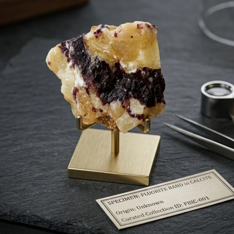 Natural Druzy Calcite Crystal with Purple-Yellow Texture, Rare Healing Mineral for Meditation Calming and Energy