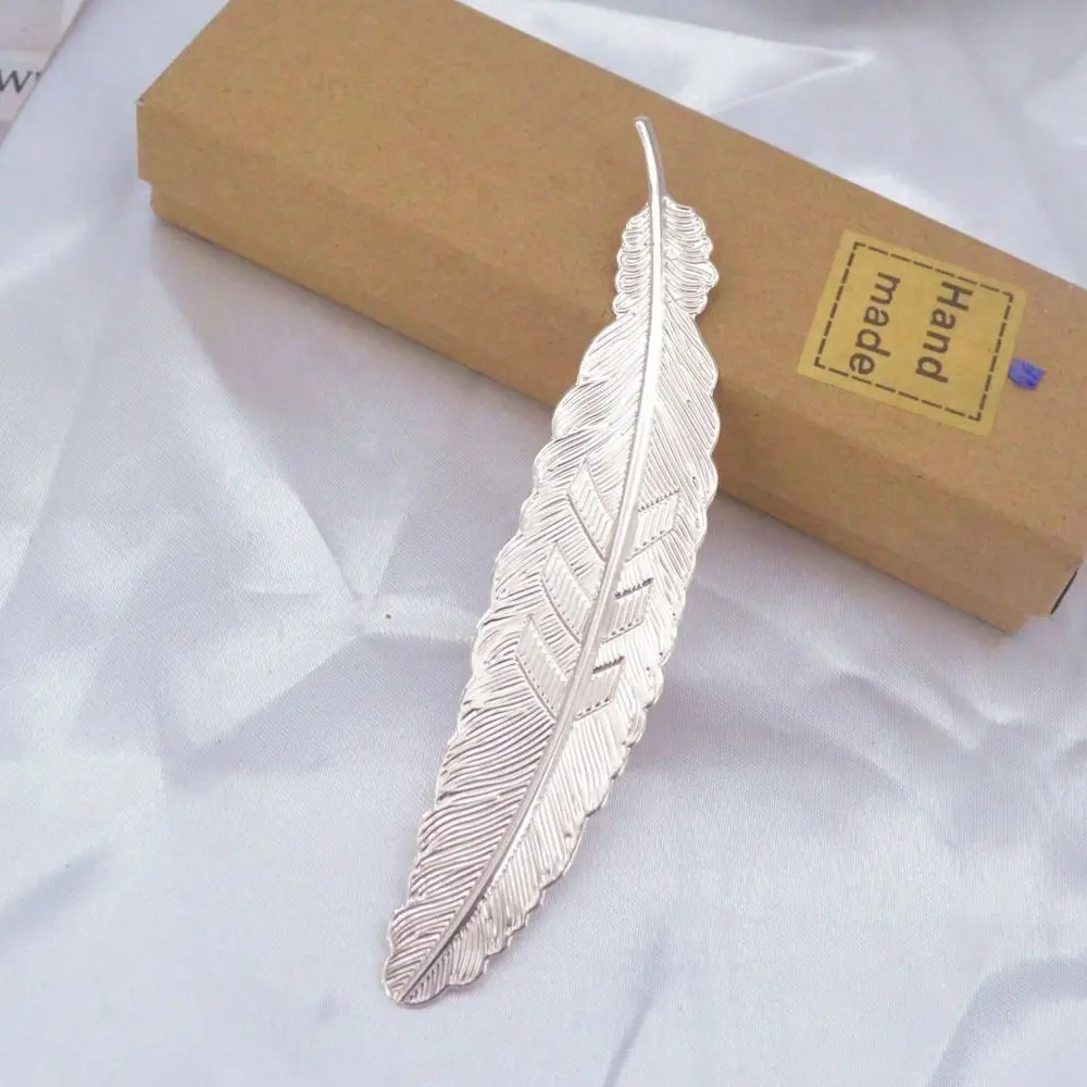 Ethnic Style Metal Feather Bookmark Ins Retro Feather Pendants Bookmark Creative DIY Handmade Bookmark Books Decorate