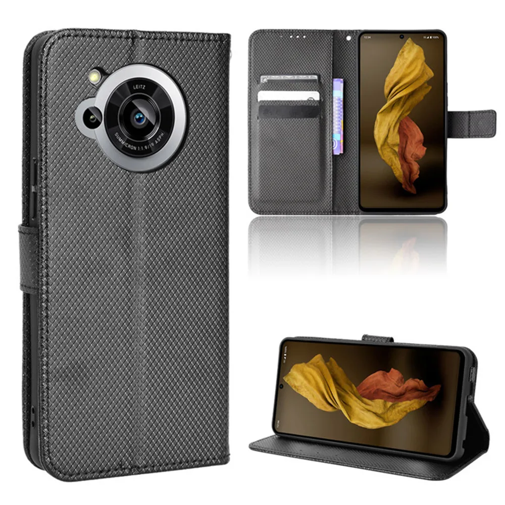 

Чехол-кошелек для Sharp Aquos R7, роскошный флип-чехол с ромбовидным узором из искусственной кожи, чехол-подставка для Sharp AquosR7 R 7, сумка для телефона