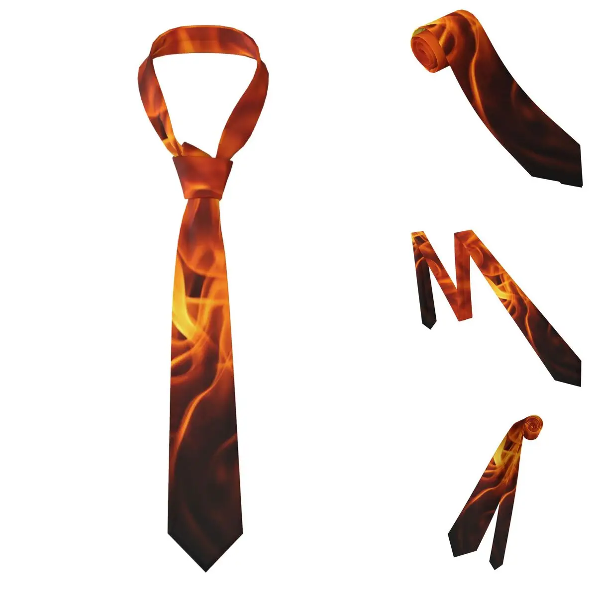 Burning Fire With Sparks Necktie for Men Silk Polyester 8 cm Neck Ties Party Suits Tie Classic Gravatas