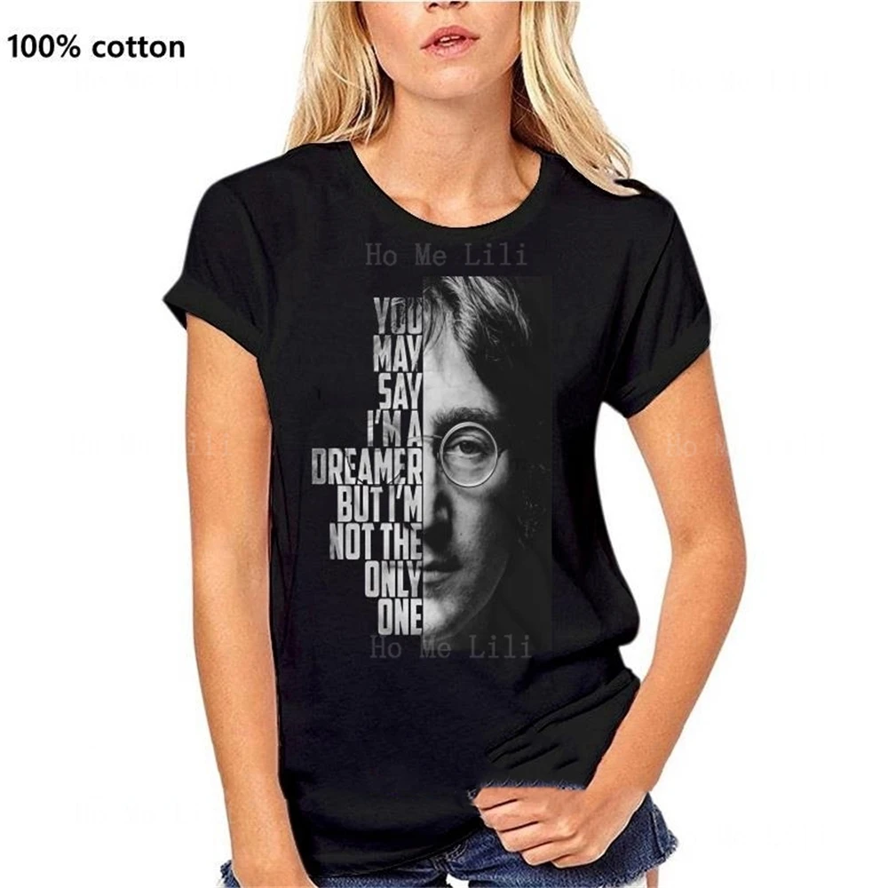 John Lennon Imagine Song Lyric Art Men\'s   Women\'s Tee Oversized T Shirt