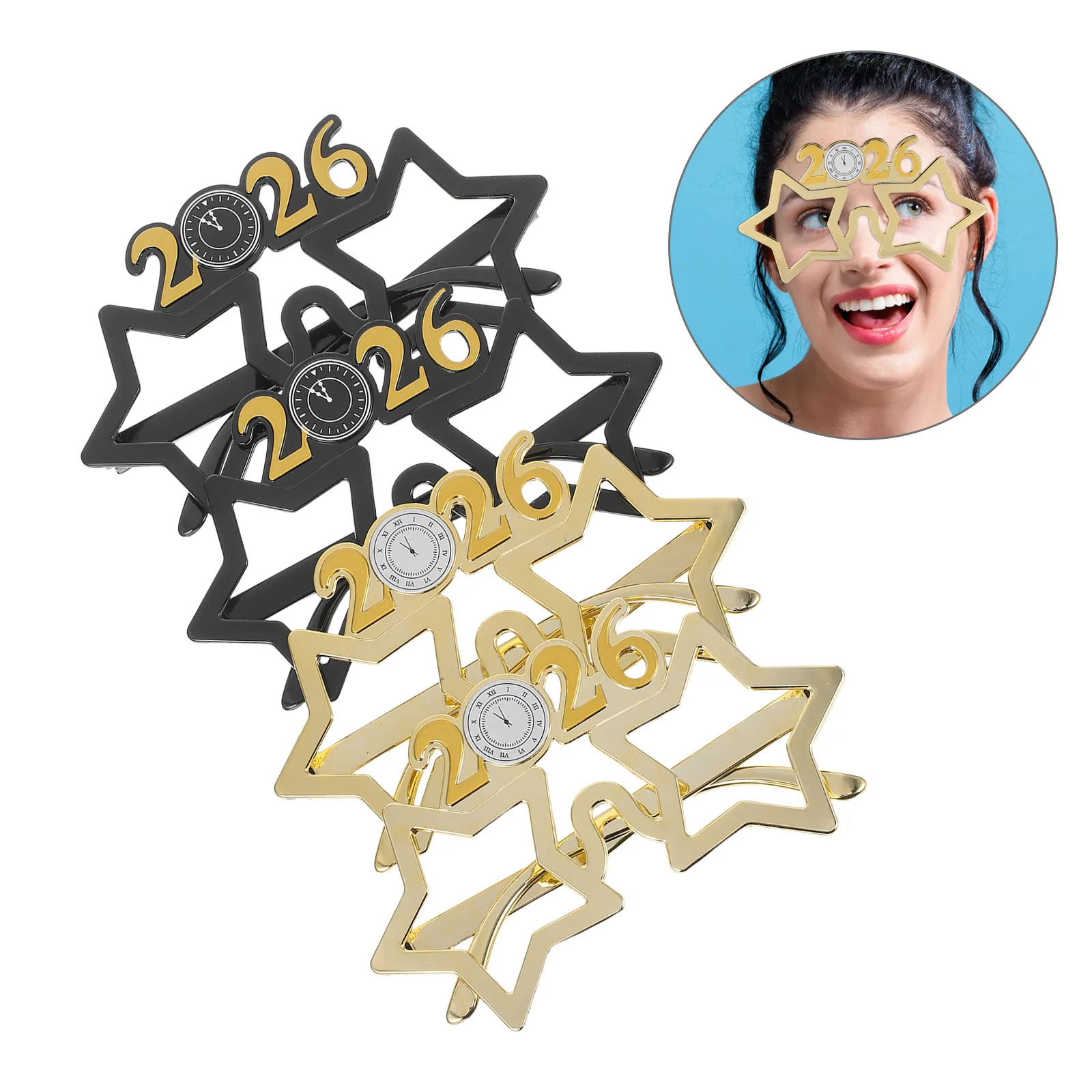 

4Pcs 2026 Eyeglasses Party Glasses for New Years Eve Photo Props Holiday Celebration Accessories New Years Eve Glasses
