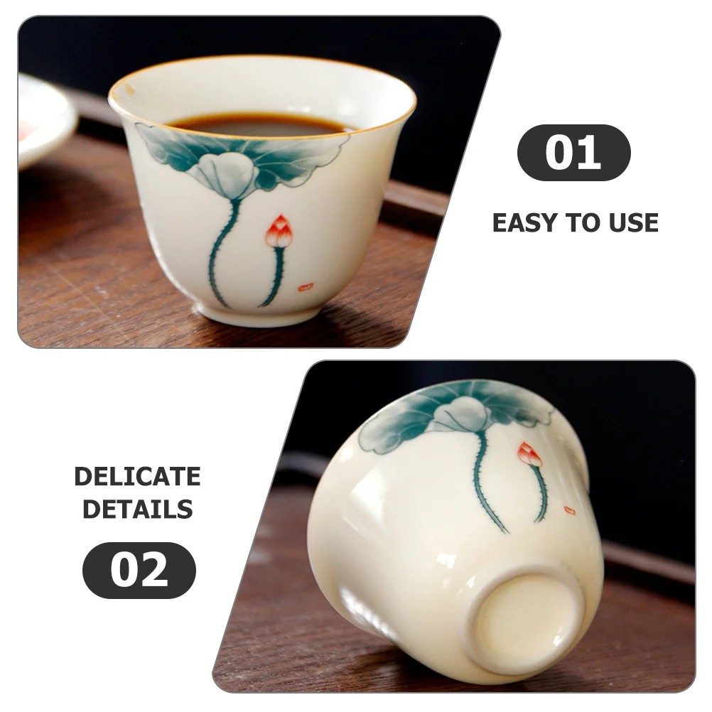 

Exquisite Chinese Porcelain Tea Cup Ceramic Teaware Smooth Burr Free Surface for Home Office Use Perfect Gift Idea for Holidays