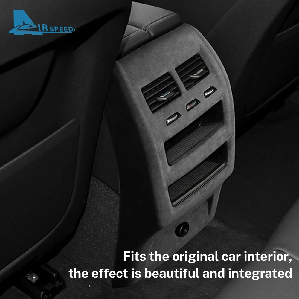 

For BMW X5 X6 G05 G06 Car Rear Air Conditioning Vent Outlet Frame Armrest Box Cover Trim 2020-2023 Italy Super Suede Sticker