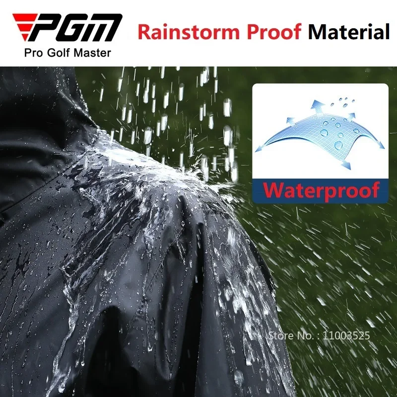 2024 PGM Golf Raincoat Suit Men Waterproof Jacket Hooded Coat Golf Clothing Set Male Long Pants Rainproof Protect Gear