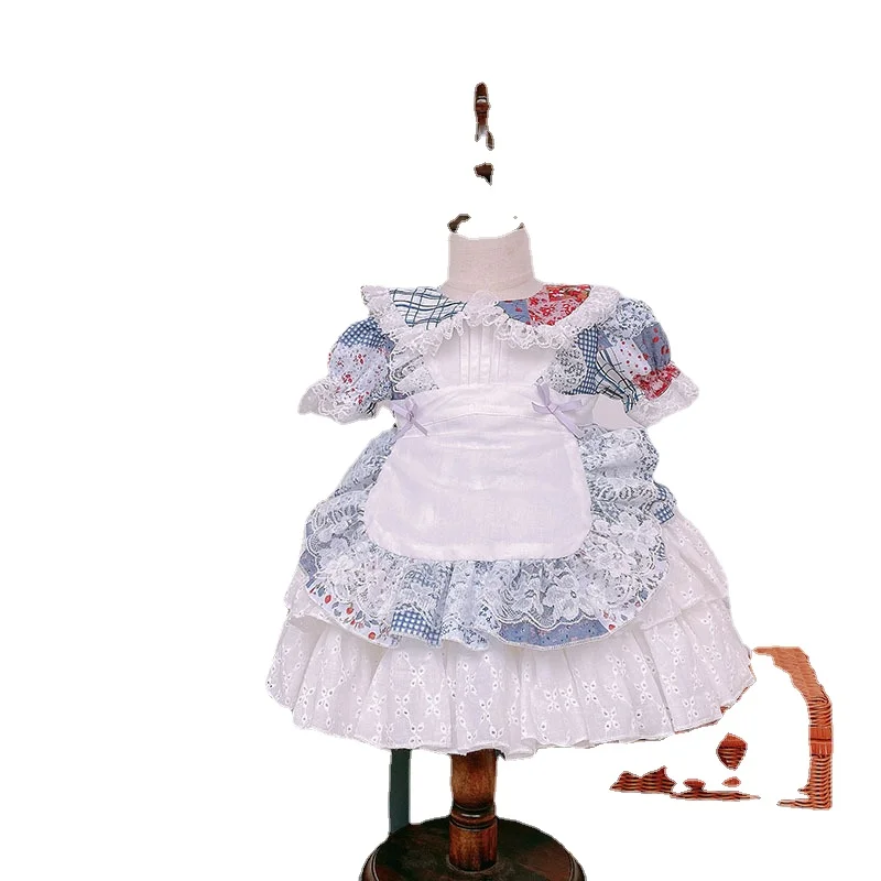 

Summer Baby Girls VTG Antique Dress 2pcs Set Girls Wedding Princess Dress Kids Dresses for Girls Vocation Sweet Dress