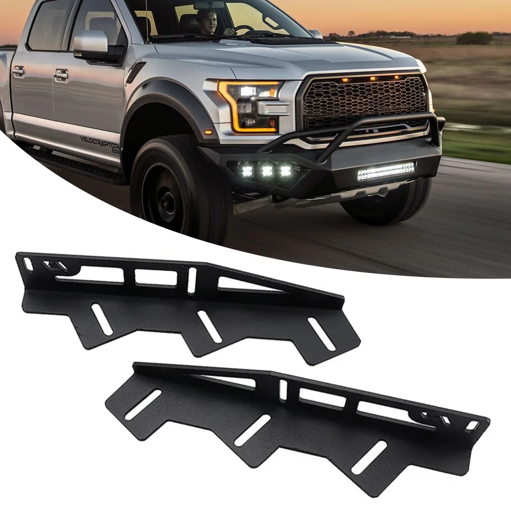 

Front Bumper Fog Light Mounting Brackets LED Work Light Pod Lamp Fog Light Mounting Bracket for Ford Raptor 2017-2021