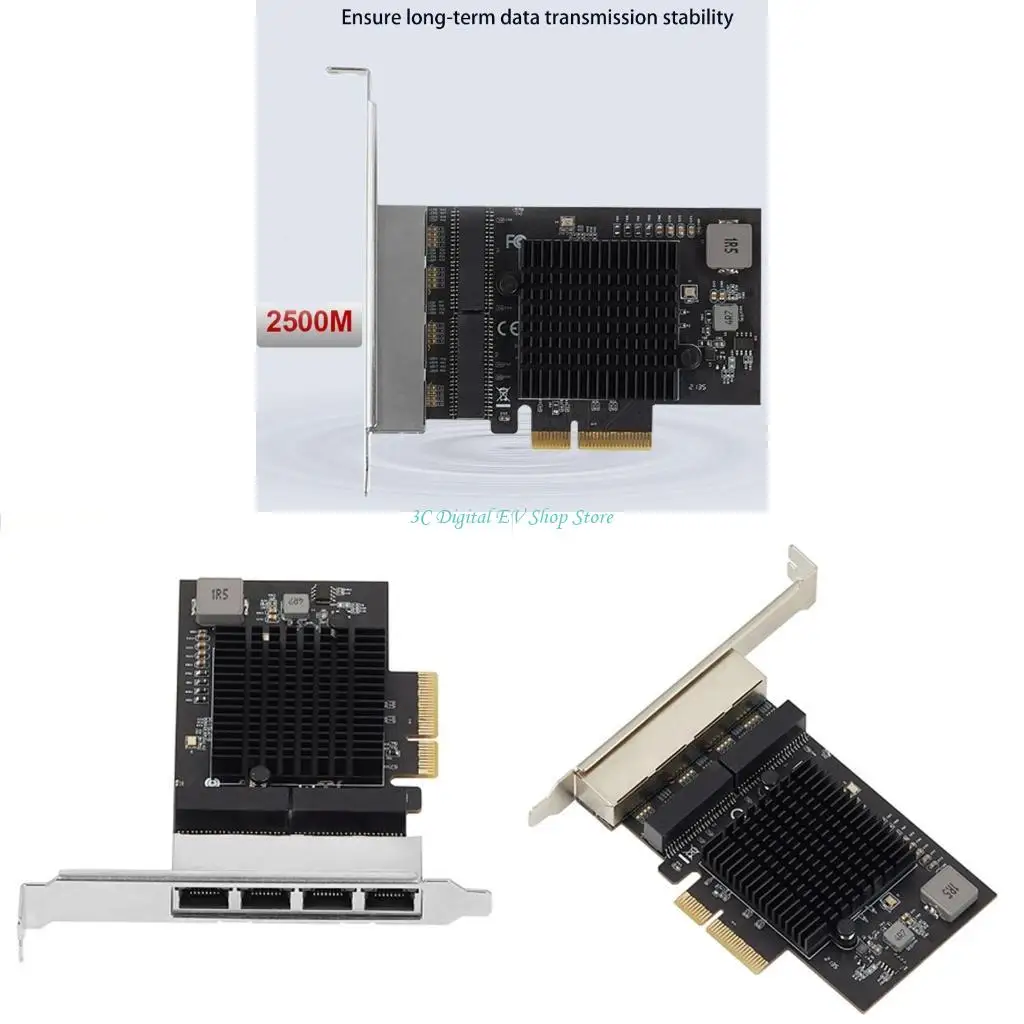 

E74D PCI-E RTL8125B 4-портовый PCI-адаптер для сети Express 10/100/1000 Мбит/с 4 RJ45