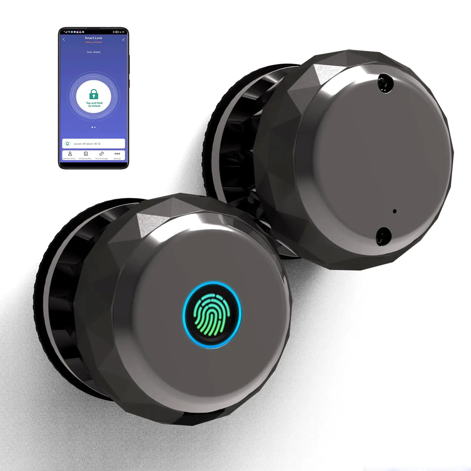 

Fingerprint Door Locks Smart Biometric Door Lock, Rechargeable Smart Door knob with App Control Tuya APP, Secure Lock Mode