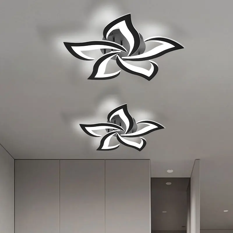 

Modern LED Ceiling Lights For Hallway Balcony Kitchen Bedroom White Black AC85-265V Ceiling Lamp Flower Design Lighting Fixture