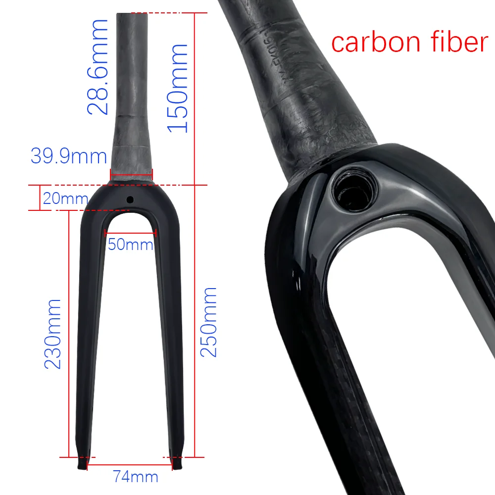 

Велосипедная передняя вилка BALUGOE, малый размер, жесткая, для горного велосипеда, коническая, для шоссейного велосипеда, матовая/глянцевая, 28.6 мм, офсет 45 мм