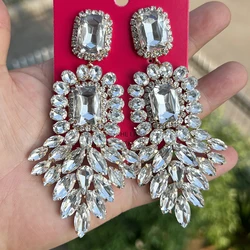 New Crystal Dangle Earrings For Women Rhinestone Earrings Weddings Ladies Party Fashion Jewelry Accessories Wholesale Gifts