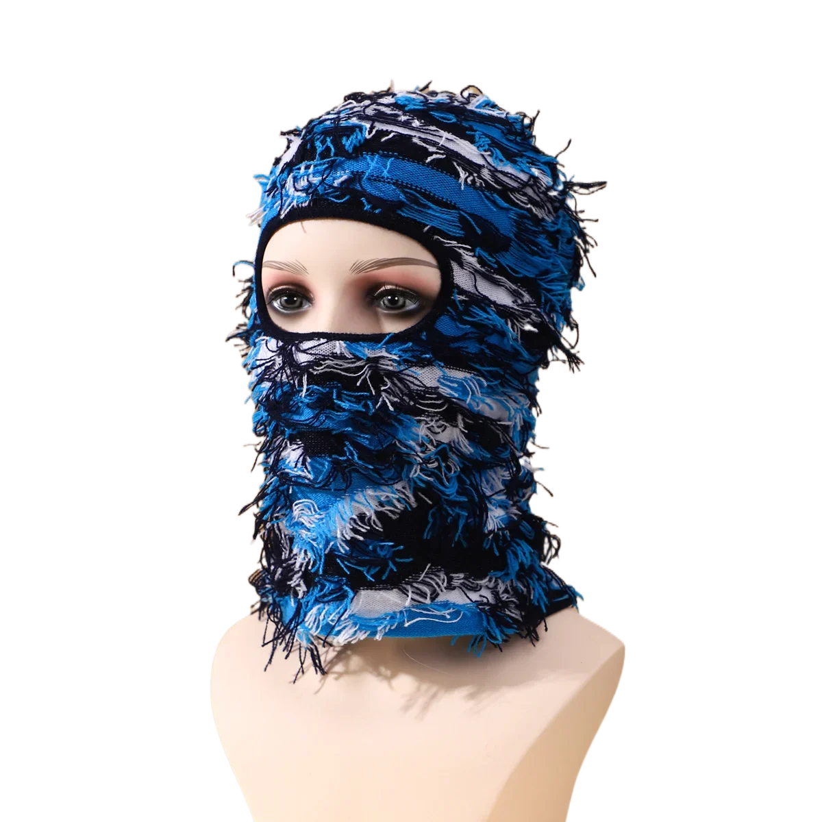 

Balaclava Distressed Knitted Full Face Ski Mask Winter Windproof Neck Warmer for Men Women One Size Fits All