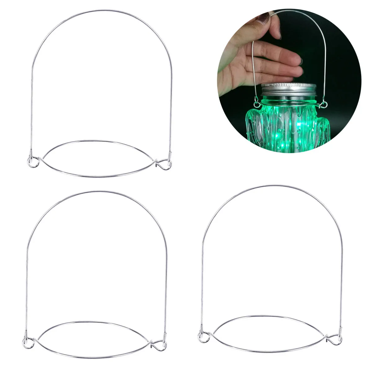 

12 Pcs Electroplating Mason Cup Ball Pint Jar Handles Canned Stainless Steel Wire Hanger
