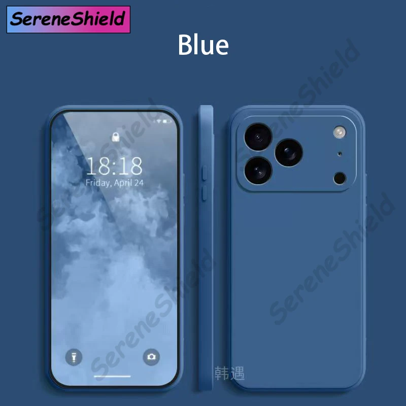 

Square Liquid Silicone Phone Case for Apple iPhone 17 16 15 14 13 12 Pro Max 17 Air Soft Cover Case