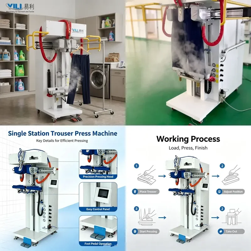 for Garment Factory Automatic Trouser Press Steam Heated Ironing Machine Industrial Pants Presser Supplier