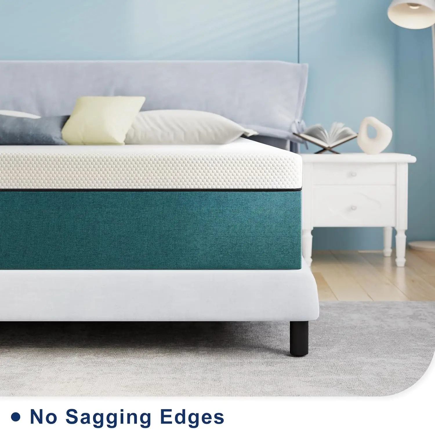 Queen Mattress14 Inches Queen Size Memory Foam Mattress in a Box with Pressure Relief Sleep No Fiberglass Blue 80