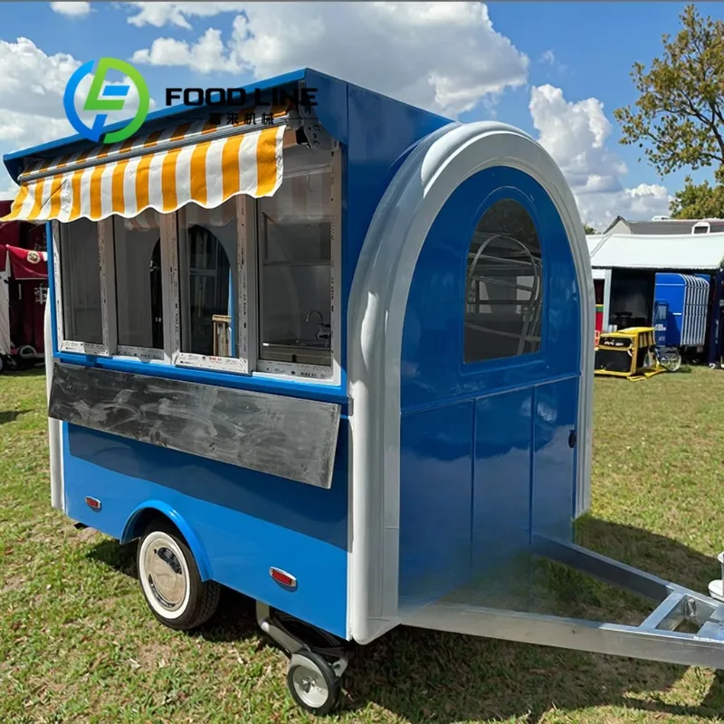 Customized Bakery Concession Trailer Mobile Hot Dog Pizza Snack Food Truck with Full Kitchen CE/DOT Certified 1 Year Warranty