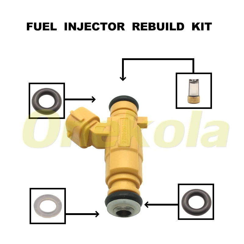 Fuel Injector Service Repair Kit Filters Orings Seals Grommets for 1999-2005 2.5 V6 PETROL 0K9BV13250 9260930010