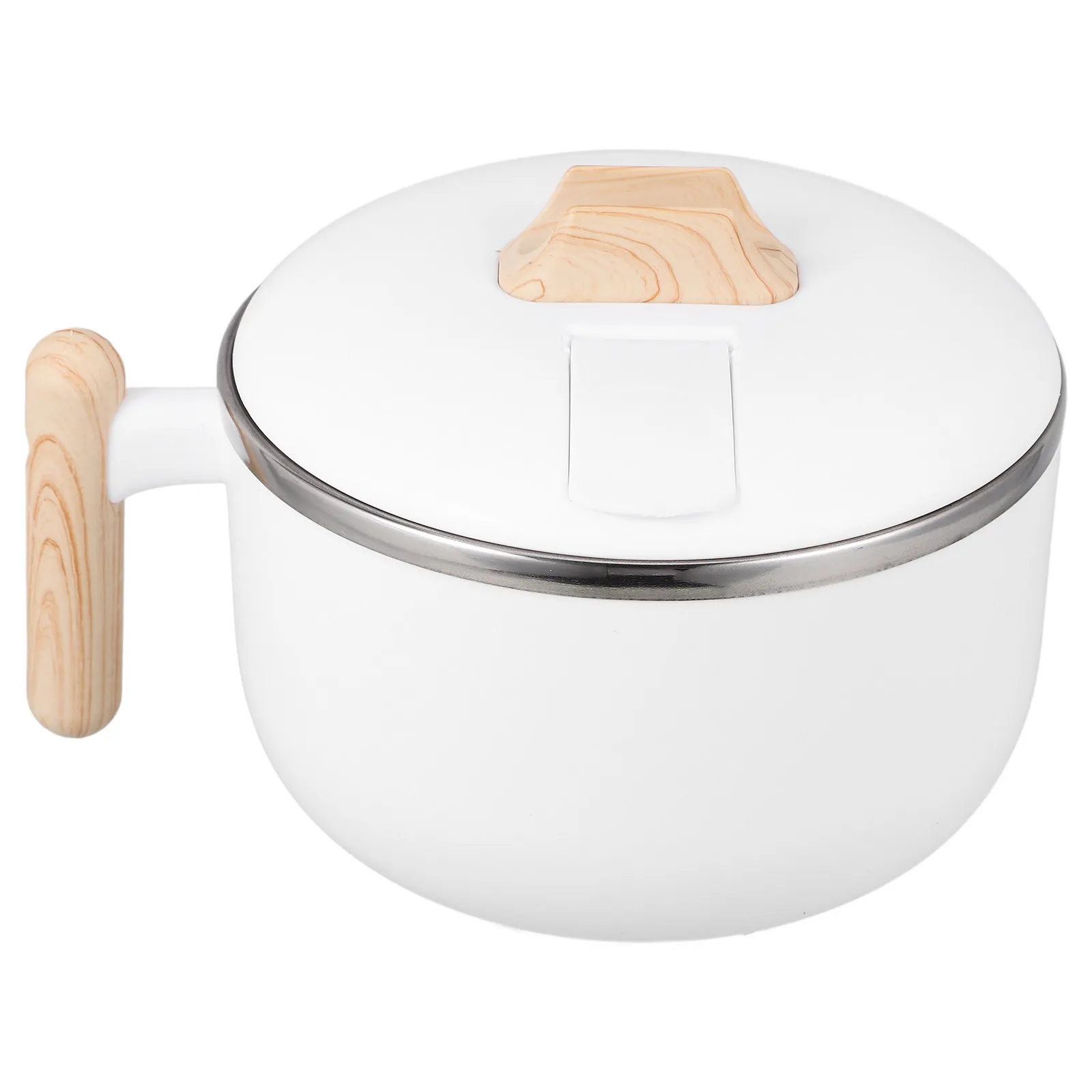 Tazón para Ramen de 1200 ml con Tapa, de Acero Inoxidable y Plástico, Recipiente para Sopa y Fideos, Anti-Escaldaduras, Asa Segura, Multifuncional