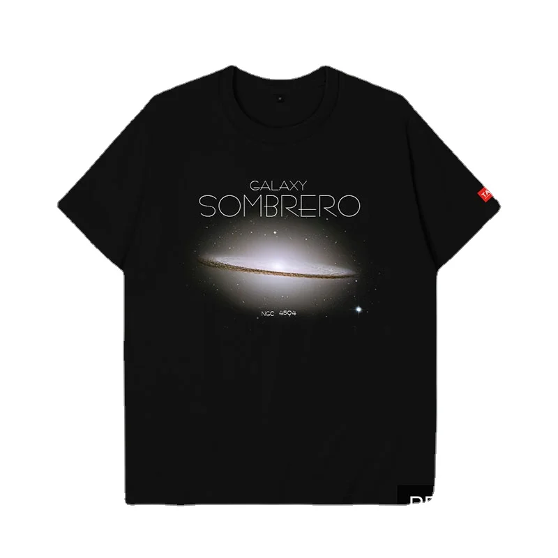 Sombrero Galaxy Universe Space Science Astronomy Virgo Printed T-Shirt Summer Cotton Short Sleeve O-Neck Unisex T Shirt New Gift